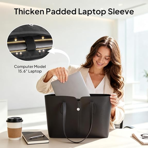 <b>Women</b>’s 15.6-Inch <b>Laptop</b> <b>Tote</b> Bag, Work Handbag with Removable <b>Laptop</b> Sleeve, Large Capacity Office Shoulder Bag - Product Image 4