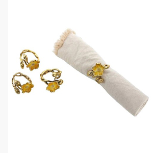 Metal Flower Design Hotel Ware Accessory Unique Napkin Ring for Dinnerware Reusable <b>Tissue</b> <b>Paper</b> Holder Rings - Product Image 1