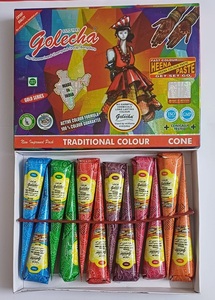 Multi Color Henna Cone Pack of 12 Pieces II 6 Color Per Box II 2 pcs per color - Product Image 3