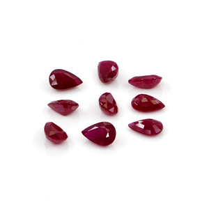 Rubíes naturales sin tratar de Mozambique, calibrados en forma de pera de 4x6 mm, piedras preciosas de rubí facetadas naturales sueltas para la fabricación de joyas, listas para usar. - Product Image 1