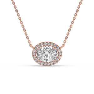 2.26 CARAT Lab Grown Oval Brilliant Cut Diamond <b>Pendant</b> 14K <b>Solid</b> <b>Gold</b> IGI Certified Women's Jewelry - Product Image 6