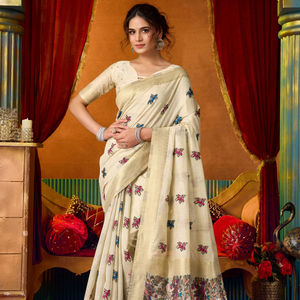 Nuevo Diseño de Moda en Ropa y Accesorios, Ropa Étnica, Sari de Seda para Mujer, Sari Listo para Usar - Product Image 1