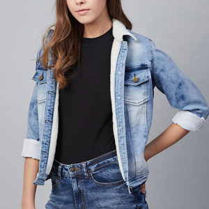 Chaquetas Vaqueras OEM para Mujer, Chaqueta Informal de Mezclilla para Otoño, Abrigo Vaquero con Botones, Chaqueta Vaquera Extra Grande para Damas - Product Image 4