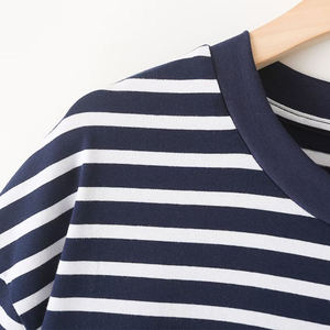 Women's <b>Striped</b> Print <b>Crop</b> <b>Top</b> Short Sleeve Crew Neck Regular Fit Casual T-Shirt Spring Summer Polyester Knitted Breathable - Product Image 6