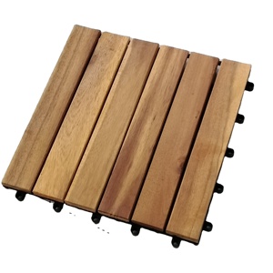 Dalles de terrasse en bois d'acacia moderne 300x300mm, imperméables et antidérapantes pour terrasse, cour arrière, balcon, jardin, piscine et décoration - Product Image 5