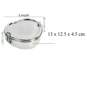 Boîte à lunch de luxe en acier inoxydable en forme de cœur pour adultes, 300 ml, 2 compartiments, étanche, pour l'école, avec 2 verrous - Product Image 5