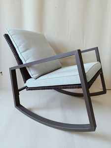 Modern Rattan Outdoor <b>Garden</b> <b>Set</b> with 2 Comfortable Chairs Weather Resistant Table Contemporary Design for Hotel & Courtyard Use - Product Image 5