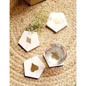 Ensemble de vaisselle moderne et écologique pour la maison, sous-verres durables et lavables en marbre, sous-verres en pierre naturelle - Product Image 2