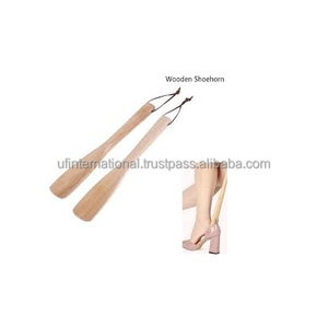 Poignée en cuir de luxe personnalisée, vente en gros, en bois d'acacia avec corne de chaussure faite à la main, prix bon marché - Product Image 6