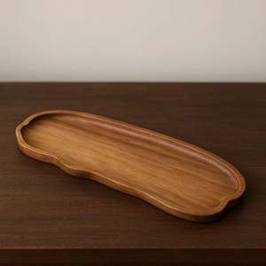 Plateau de service en bois incrusté, très demandé, pour hôtel, forme irrégulière, pour salade, décoration de table - Product Image 1