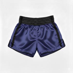 Wholesale <b>Men</b> Satin Boxing Shorts Cream Tone Red Stripe Muay Thai <b>Trunks</b> High Elastic Waist Martial Arts Gym Fitness Clothing - Product Image 1