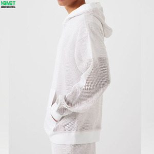 Custom Summer Y2K Air Mesh Zipper Hoodie 3D Breathable Casual Sport Streetwear Jacket Lightweight <b>Fishnet</b> 100% Cotton High - Product Image 5