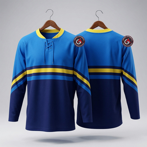 เสื้อเจอร์ซีย์สำหรับเล่นฮ็อกกี้น้ำแข็งพิมพ์ลายซับลิเมชันงานปักตามสั่งเครื่องแบบฮ็อกกี้น้ำแข็งเปล่าของคุณเอง - Product Image 1
