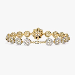 Premium Moissanite Gold Plated 925 Silver <b>Bracelet</b> for Unisex Bold Circular Design for Certified for Parties Weddings Luxury - Product Image 5
