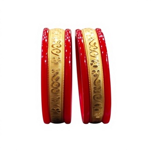 Traditional 22K Solid Gold <b>Red</b> Pola Bangle for Women Handcrafted Gold Plated Coral Bangle <b>Bracelet</b> Indian Wedding Jewelry - Product Image 2