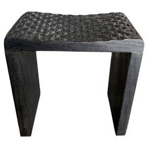 Handcrafted Mango Wood Stool with Woven Rope Seat - Wholesale from India - Product Image 1