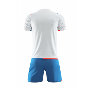 Ensemble de maillot de football unisexe blanc avec short noir, col en V, manches courtes, polyester respirant, vêtements de sport toutes saisons IRON MARK - Product Image 5
