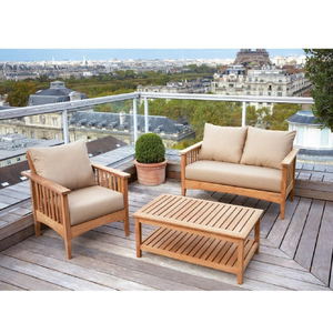 Garden furniture <b>set</b> featuring a table and a two-seater sofa with durable, plush cushioning. - Product Image 1