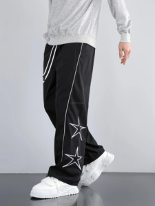 2026 New Lightweight Canvas Fleece Cotton Custom Wholesale Men's Sweatpants Formal Style Black Color - Product Image 2