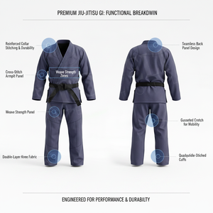 Kids and Adults New Arrival Jiu Jitsu Gi BJJ Martial Arts Training Kimono Cotton Durable <b>Grappling</b> High Strength BJJ Uniform - Product Image 2