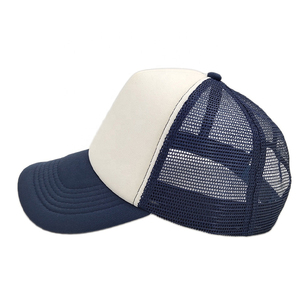 5 Panel Canvas Mesh Trucker <b>Hat</b> Custom Logo Embroidery Unisex Polyester <b>Summer</b> Sports Cap Wholesale - Product Image 2