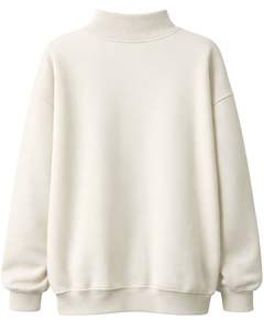 เสื้อสเวตเชิ้ตผ้าฟลีซสีขาวแบบโอเวอร์ไซส์สำหรับผู้หญิง คอตั้ง ลายพิมพ์นก สวมใส่สบาย อุ่น แฟชั่นฤดูหนาว สไตล์สตรีทแวร์ - Product Image 2