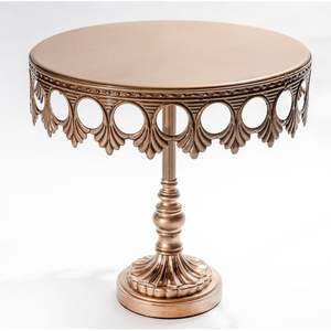 Elegante soporte metálico para tartas para decoración de mesa de postres con plato redondo y base de pedestal decorativa - Product Image 5