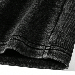 High Quality Loose Fit Custom Acid Wash Heavyweight Polyester Solid Casual Vintage Gym <b>Shorts</b> <b>for</b> <b>Men</b> - Product Image 5