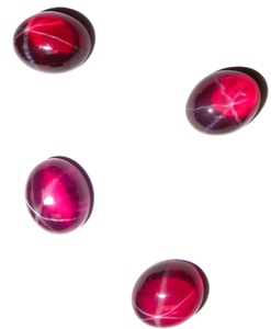 Rubis étoilé transparent ovale 8x10 mm 4,5 carats, cabochon poli créé en laboratoire avec effet étoile à 6 branches pour la fabrication de bijoux - Product Image 6