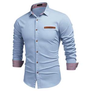 Chemise à manches longues slim pour homme, idéale pour les soirées ; Chemise en coton à manches longues de qualité export pour homme ; Chemise de bureau de luxe à manches longues pour homme - Product Image 3