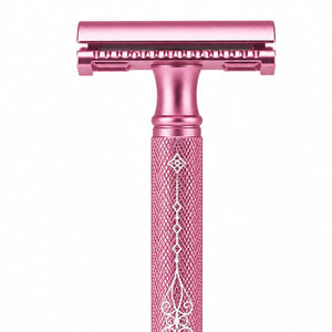 Rasoir jetable rose à double lame avec manche décoratif pour le rasage corporel masculin, lames en acier inoxydable, manche en plastique SHEARS BEAUTY - Product Image 4