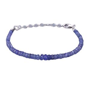 92.5 argent Sterling naturel bleu Tanzanite facettes Rondelle perles à la main Style religieux Bracelet mignon cadeau pour les femmes - Product Image 1