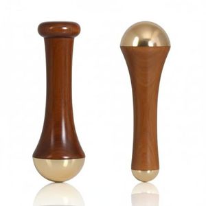 Sided Bronze Metal Heads Wooden Handle Manual-<b>wired</b> <b>Control</b> for Skin Elasticity Anti Aging Relaxation Kansa Wand Facial Massage - Product Image 1