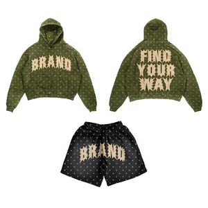 Nouveaux sweats à capuche et ensembles courts de qualité supérieure, streetwear, mode d'hiver, logo de marque personnalisé brodé, lavage à l'acide, chemise pour homme - Product Image 1