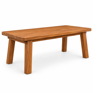 Mesa de Comedor Rectangular de Teca de Diseño Escandinavo Moderno, Ecológica, Duradera e Impermeable, Muebles para Comedor, Escuela, Villa - Product Image 2