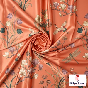 Luxury Japan Satin Textile Custom Printed Fabric Supplier for Bridal Gowns Fashion Apparel Home Decoration Bulk Export - Product Image 1
