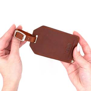 High End Genuine Leather Luggage Tags Privacy Cover Travel Bag Tags Custom Suitcase <b>Name</b> <b>Labels</b> Bulk LMP-0180 - Product Image 2