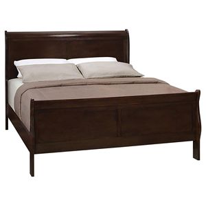 Letto a slitta Queen in finitura Cappuccino, struttura in legno artigianale con linee eleganti e raffinate - Product Image 2