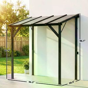 Gazebo Moderno con Tetto Rigido in Ferro e PVC, Design Quadrato Personalizzabile per Patio, Spiaggia, Giardini e Ville, con Schermo in Legno e Metallo - Product Image 3