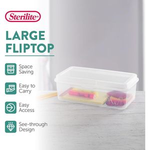 Set di 6 Scatole di Plastica Trasparente Rettangolari Grandi con Coperchio a Cerniera Impilabili Organizzatori Multiuso per Arte e Artigianato - Product Image 2