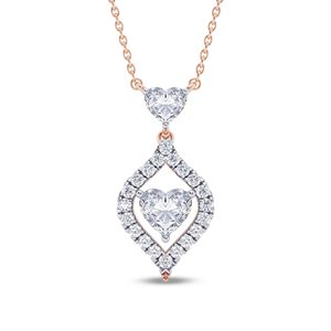 Rose Gold Emerald Cut Diamond Pendant <b>Necklace</b> With Claw Setting Box Chain Women's Classic Style Everyday Wear - Product Image 1