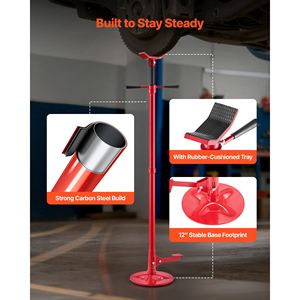 Supporto Sottocarro per Sollevamento Auto con Capacità di 3/4 Tonnellate (1653 Libbre), 51.97-80 Pollici, con Cuscinetti Integrati - Product Image 4