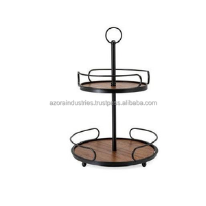 Azora Industries Support à gâteaux en métal de forme ronde pour mariages et événements Support en métal couleur or de grande taille au design merveilleux en Inde - Product Image 3