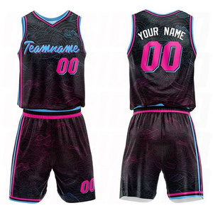 Maillot de basket-ball en maille polyester noir unisexe, tenue de sport personnalisée pour enfants et adultes, léger et respirant - Product Image 1