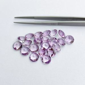 12mm Natural Pink Amethyst Round Checker Cut Faceted Loose Gemstone IGI Certified Amethyst Stone For <b>Rings</b> Pendant Jewelry DIY - Product Image 4