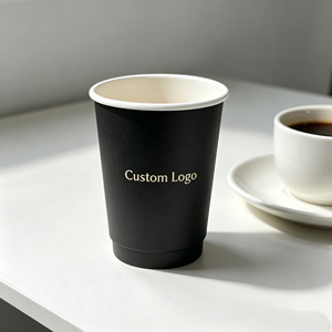แก้วกาแฟกระดาษสองชั้นพิมพ์โลโก้ตามสั่ง แก้วเครื่องดื่มร้อนแบบใช้แล้วทิ้ง สำหรับร้านกาแฟ ร้านอาหาร และแบรนด์ต่างๆ - Product Image 3