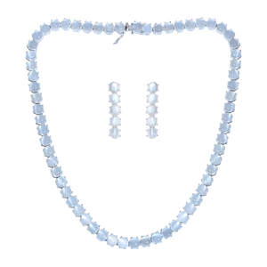 Moonstone <b>Necklace</b> <b>Set</b> in 92.5 Sterling <b>Silver</b> KLSS-40170 - Product Image 1