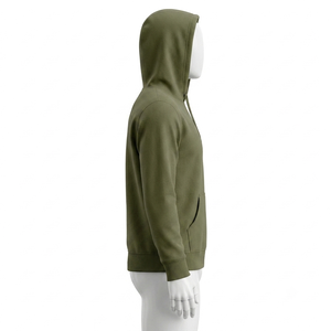 Sudadera con Capucha Verde Oliva para Hombre, Corte Regular, Tejido de Algodón, Informal, con Bolsillo Delantero, para Otoño - Product Image 3