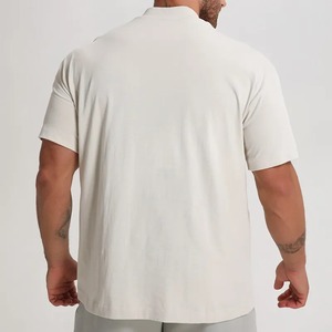 Men's Quarter-Zip Stand <b>Collar</b> <b>T</b>-<b>Shirt</b> 100% Cotton Short Sleeve Muscle Stretch Workout Quick Dry Breathable <b>T</b> <b>Shirts</b> for Men's - Product Image 5