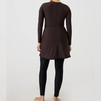 Maillot de bain islamique à manches longues pour femmes avec bas de pantalon, couleurs personnalisables et logo frontal, respirant et à séchage rapide